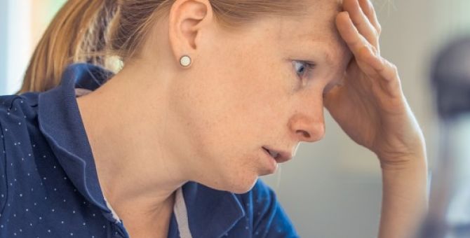 A woman looking very worried