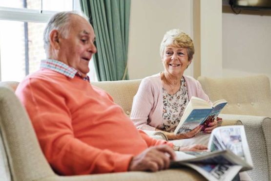 senior couple chatting