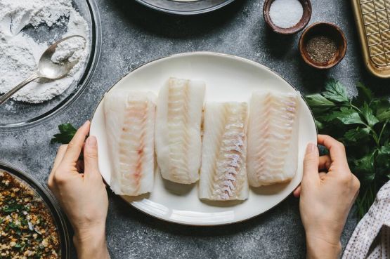 plate of fish on a table