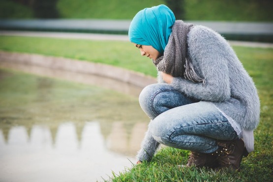 woman relaxing at the park