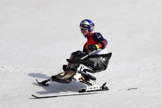 a person sat skiing