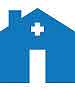 Hospital icon in blue