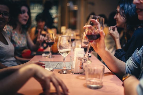 Friends drinking wine