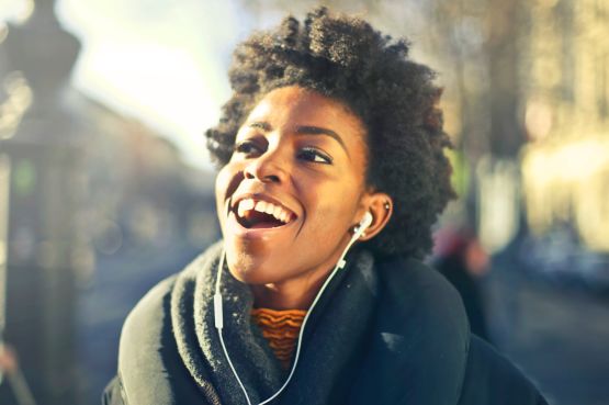 An image of a woman singing