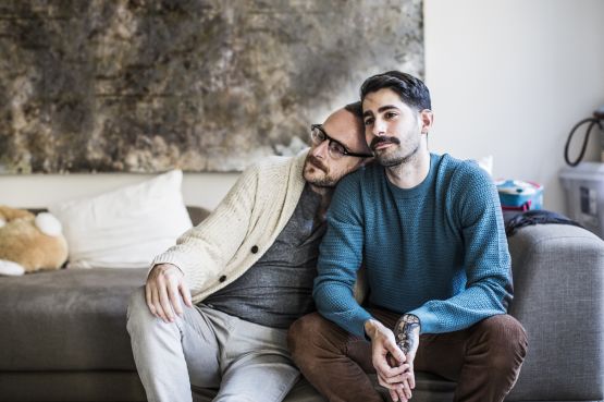 a male couple at home