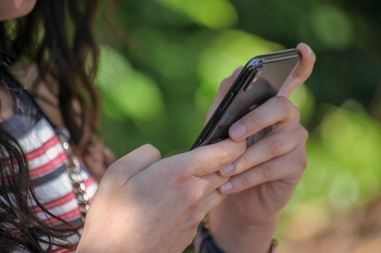 A girl using her phone