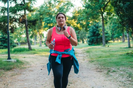 woman running outdoors