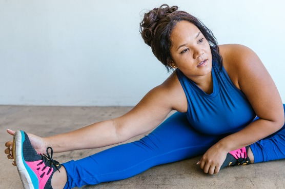 woman exercising indoors