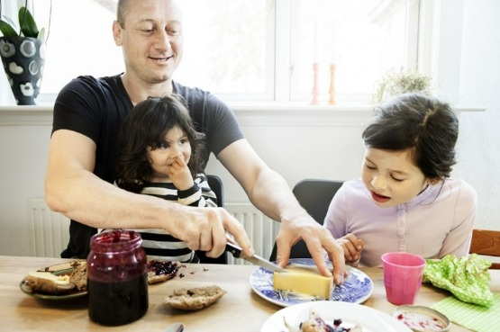 family eating at the table