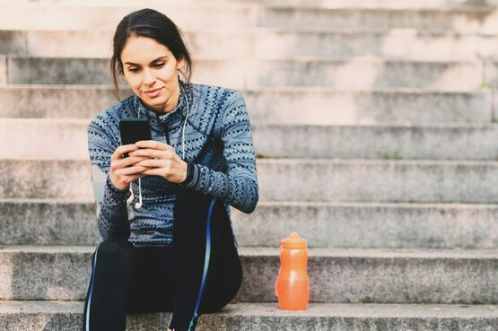 runner resting on the stairs