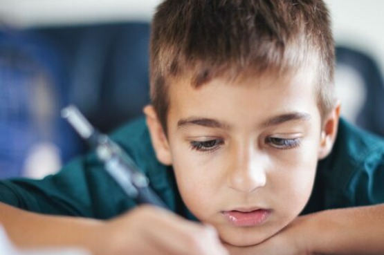 Kid doing homework