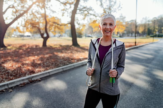 woman exercising outdoors