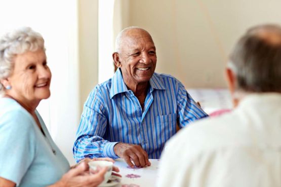 older people having a chat