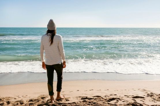 person looking out at the sea