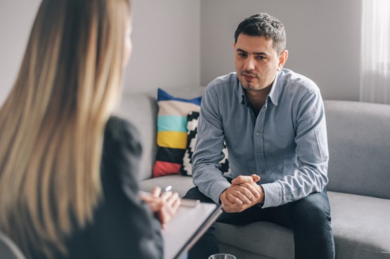 person at a therapy session