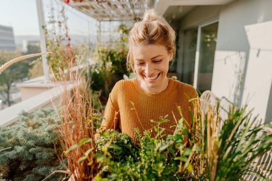 balcony with plants