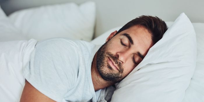 An image of a man sleeping