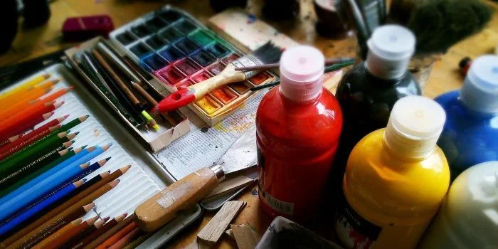 A set of painting materials