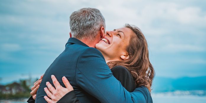 A couple hugging