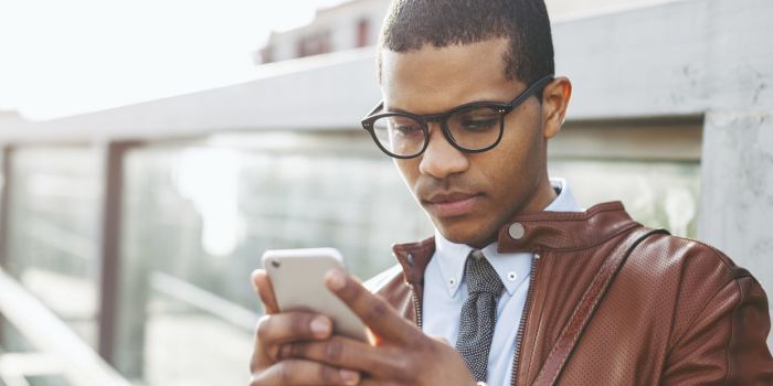 young man on a smartphone