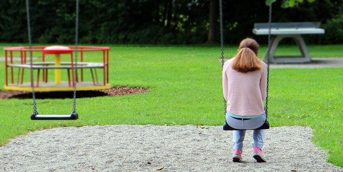 person on a swing in the park
