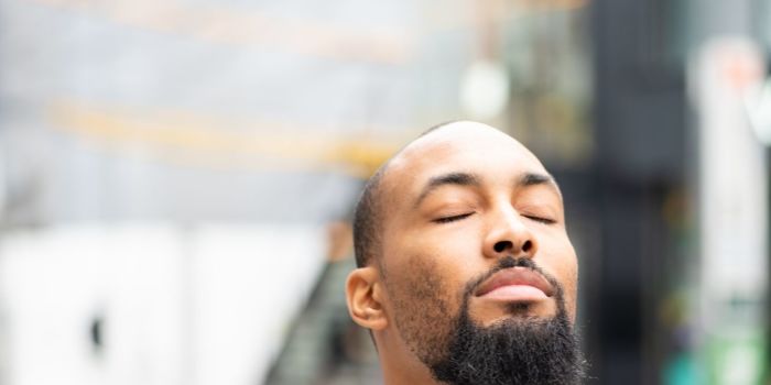 person taking a calm moment