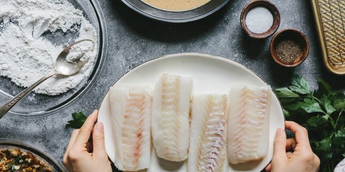 plate of fish on a table