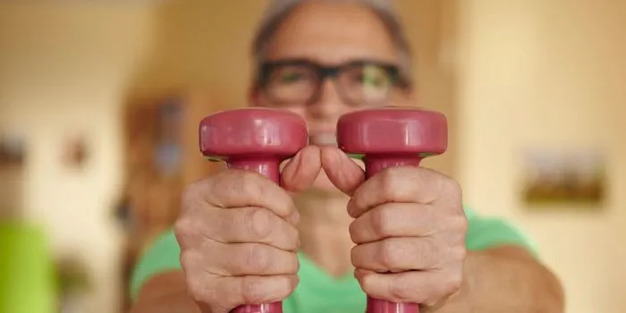 working out at home with dumbbells