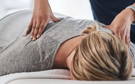 person getting a back massage