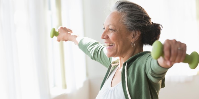 an older person working out