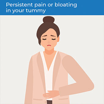 An image showing pain or bloating in tummy