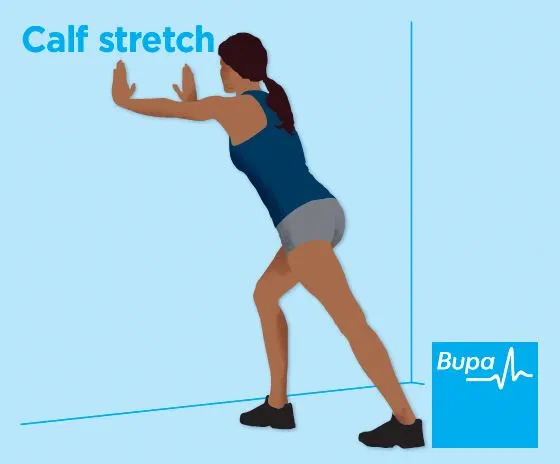 Illustration of a calf stretch