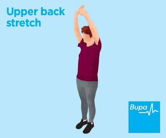 Illustration of an upper back stretch