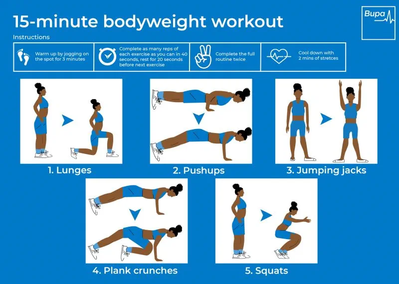 Try our 15-minute bodyweight workout – no equipment needed
