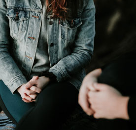Two people opening up about their mental health