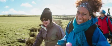 group of people walking outdoors