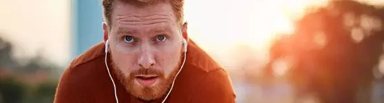 Runner stopping for a pause outdoors