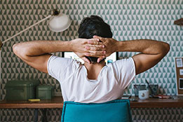  Man stretching on work