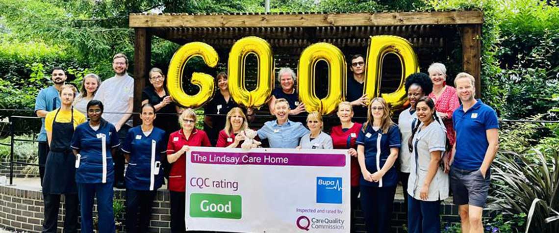 Staff celebrate care home rating
