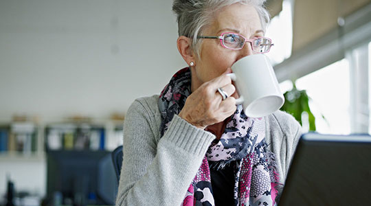 lady drinking a cup of tea