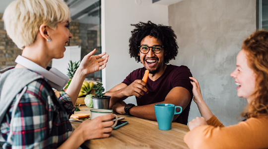 colleagues laughing