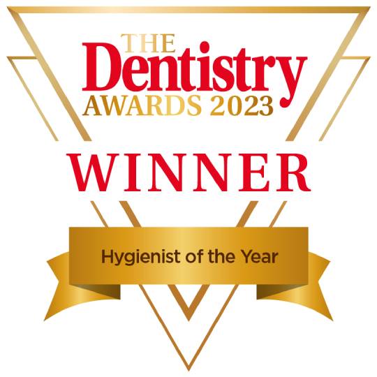 Logo for the Dentistry Awards 2023 showing winner in Hygienist of the Year category