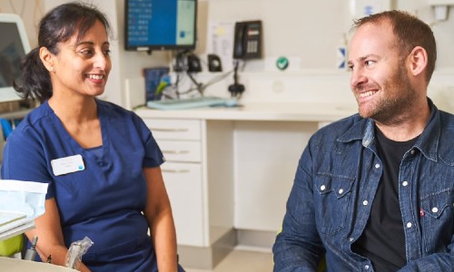 Shaila Patel-Buxton, Dentist at Bupa Dental Care, having a consultation with a nervous patient.