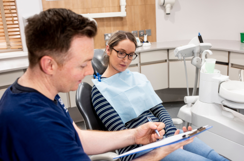 Patient at dental check-up