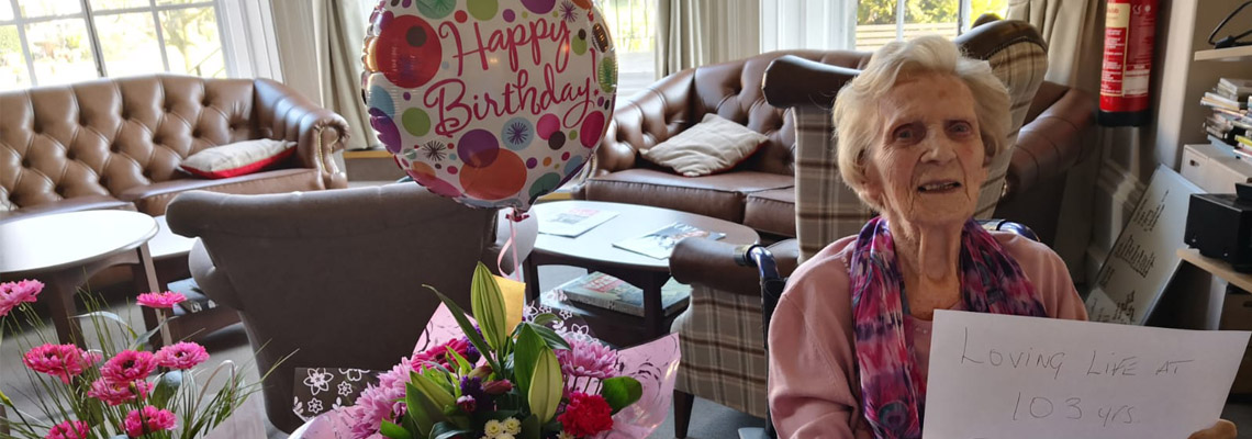 Manor house resident birthday celebration