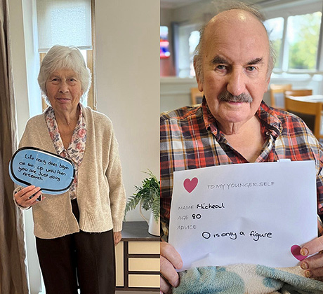 Newton Court and Pebble Mill residents sharing handwritten life advice and positive messages
