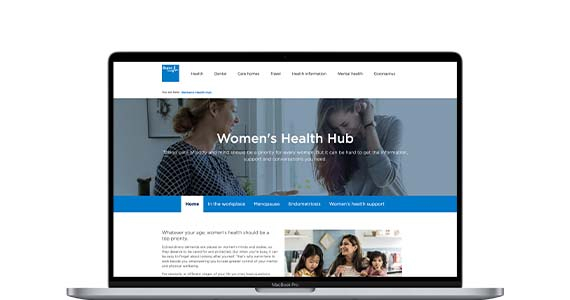 Women health hub on screen