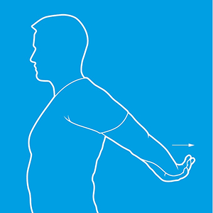  Shoulder extension one diagram. Standing up, stretch your arms out behind you