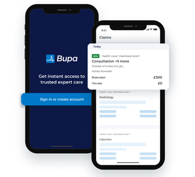 bupa app for get treatment