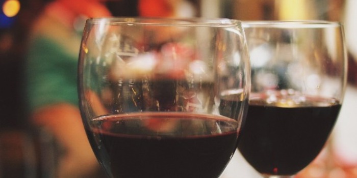 Red wine in glasses